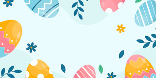 蓝色卡通手绘小清新彩蛋复活节复活节活动